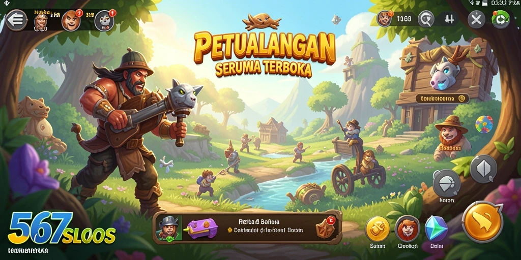 Screenshot gameplay 567SLOTS yang menampilkan dunia terbuka yang menakjubkan.