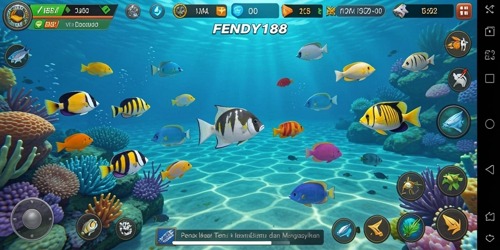Tampilan gameplay seru Tembak Ikan FENDY188 yang memikat.