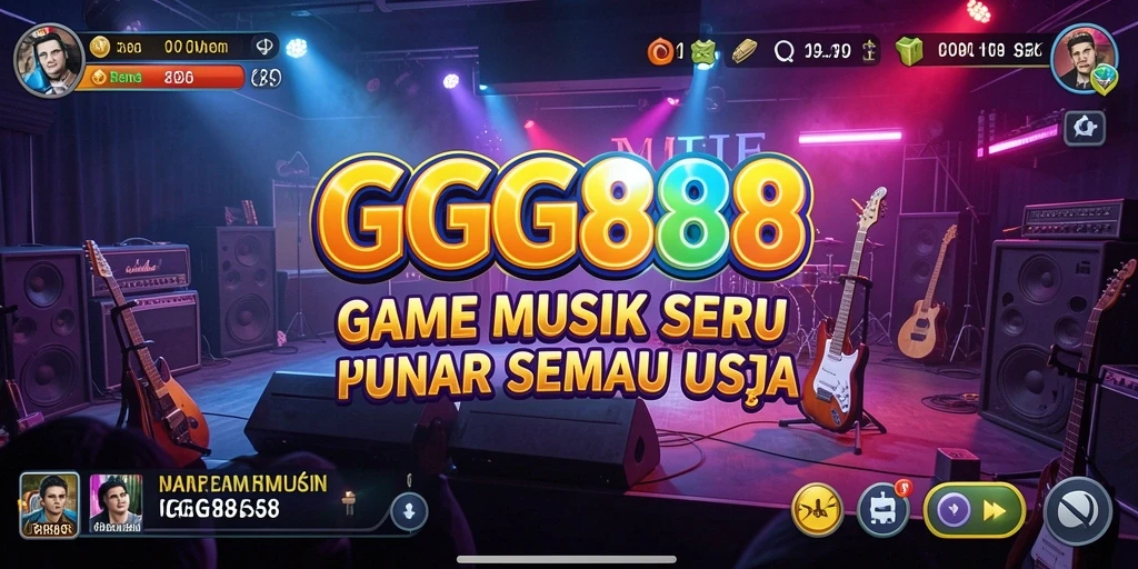 Screenshot GGG888 menampilkan gameplay interaktif dengan musik yang seru.