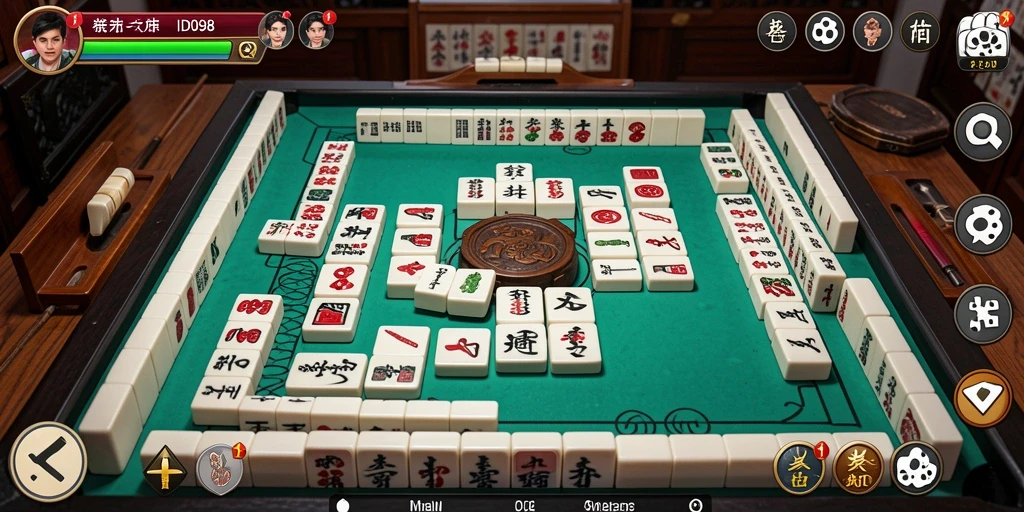 Screenshot utama ID098 menampilkan gameplay Mahjong yang menarik.
