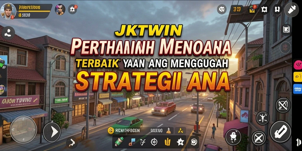 Tangkapan layar game JKTWIN menunjukkan aksi pertahanan menara yang intens dan strategis.