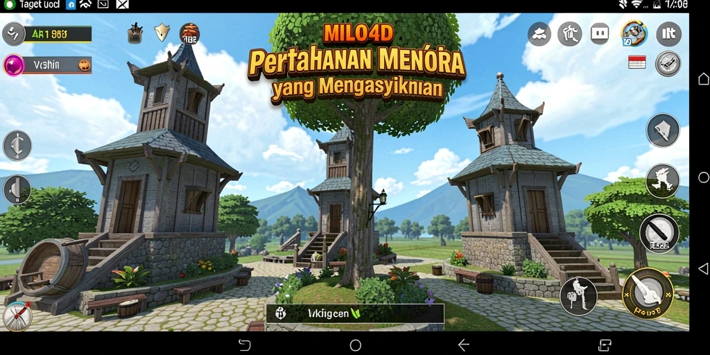Tangkapan layar gameplay MILO4D menampilkan aksi menara pertahanan yang menegangkan.