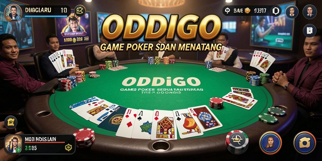 Tampilan menarik dari gameplay poker ODDIGO yang mendebarkan.