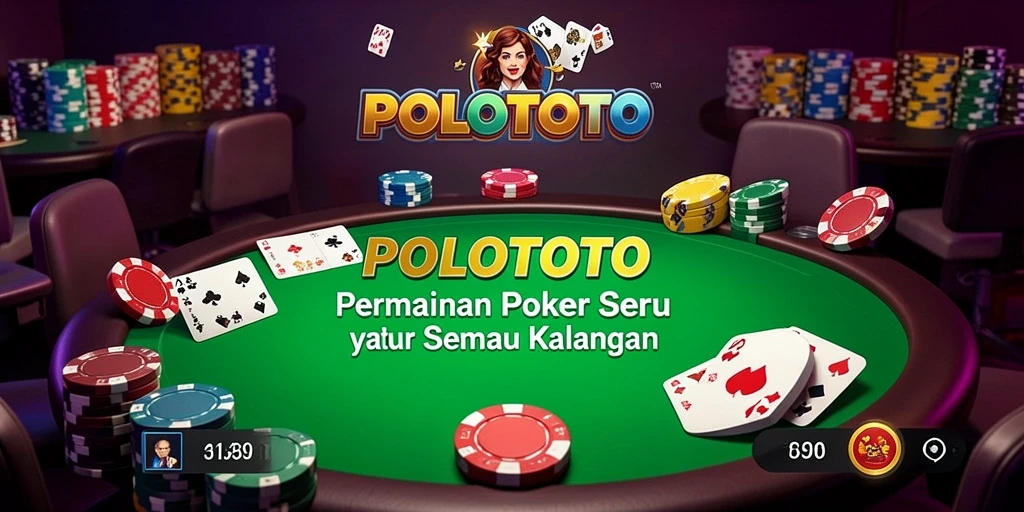 Screenshot gameplay utama POLOTOTO menunjukkan keseruan permainan Poker.
