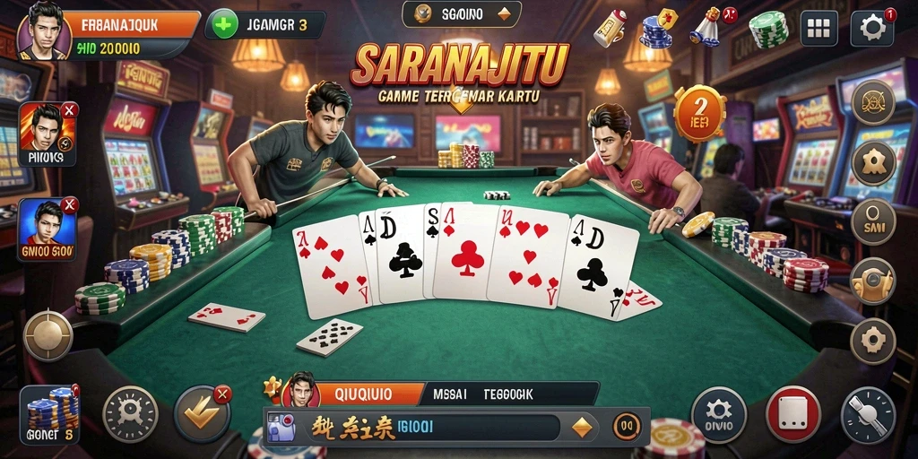Screenshot gameplay SARANAJITU menampilkan intensitas permainan QiuQiu.