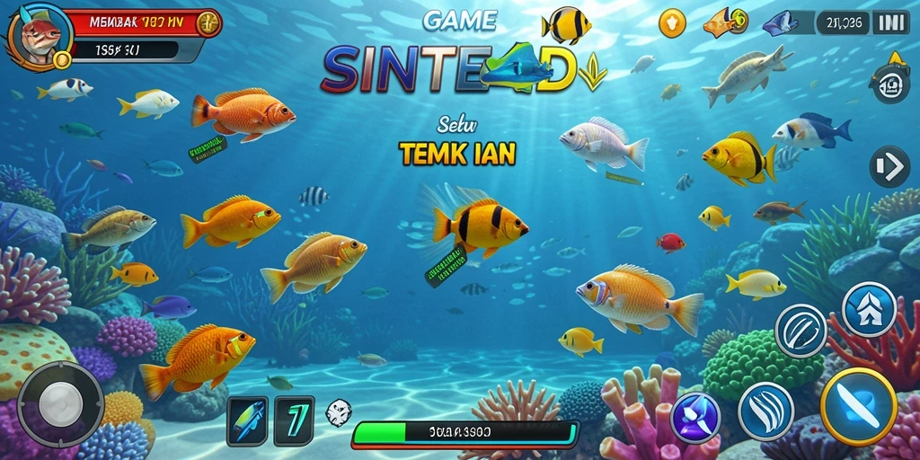 Tampilan gameplay SINTE4D yang mendebarkan saat menangkap ikan.