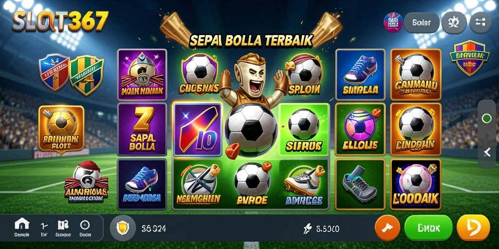 Tampilan gameplay SLOT367 yang menghadirkan tema sepak bola yang seru.