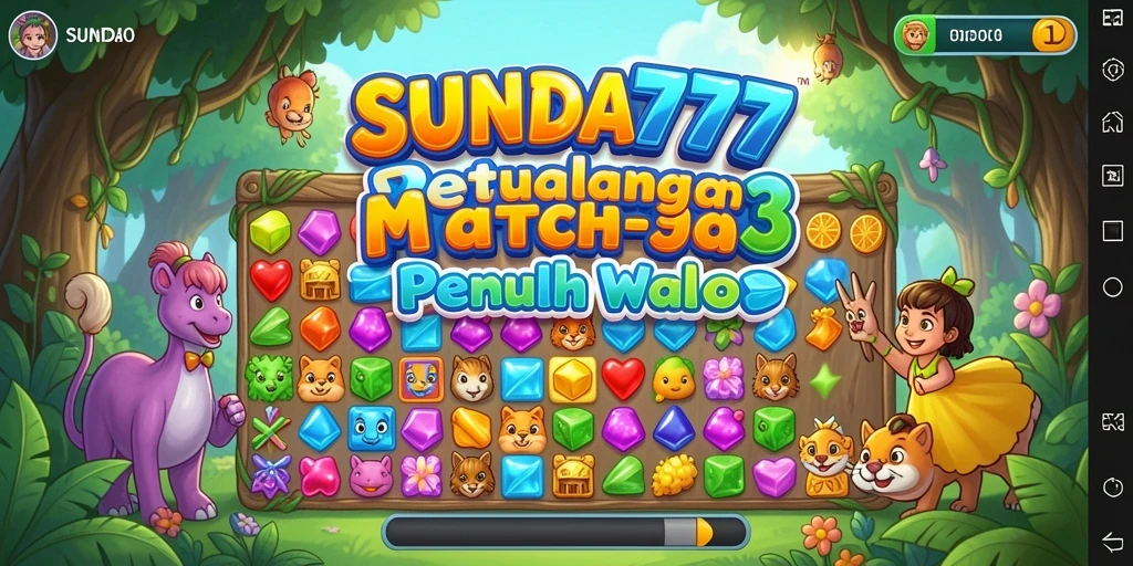 Tampilan gameplay SUNDA777 dengan level Match-3 yang menantang.