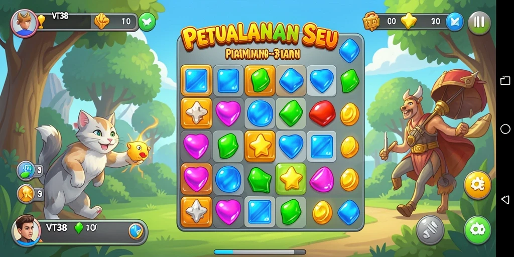Tampilan gameplay VT38 yang menarik dalam kategori Match-3.